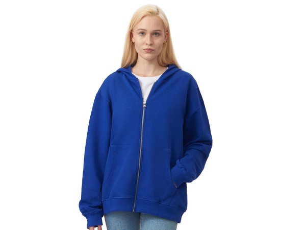 Толстовка оверсайз с капюшоном на молнии «Monaco», Размер M-L, Цвет синий классический