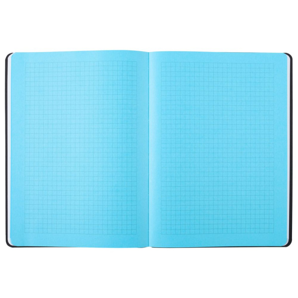 Блокнот (линейка 160стр.+клетка 32 стр.) BiColor 15,5х21 см. с резинкой, искусственная кожа