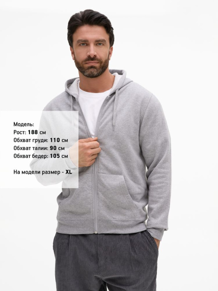 Толстовка унисекс Stone, серый меланж, XS–3XL