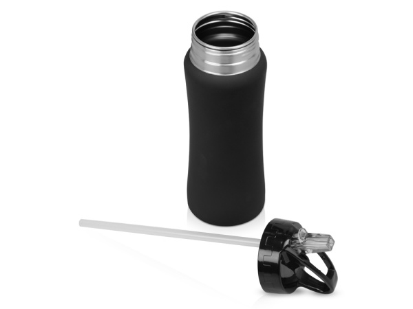 Бутылка спортивная из стали «Коста-Рика», 600 мл, Цвет черный/серебристый