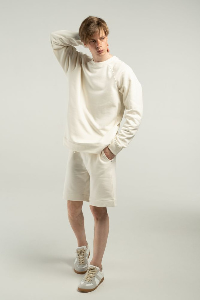 Свитшот унисекс S1, молочно-белый, XS–XXL