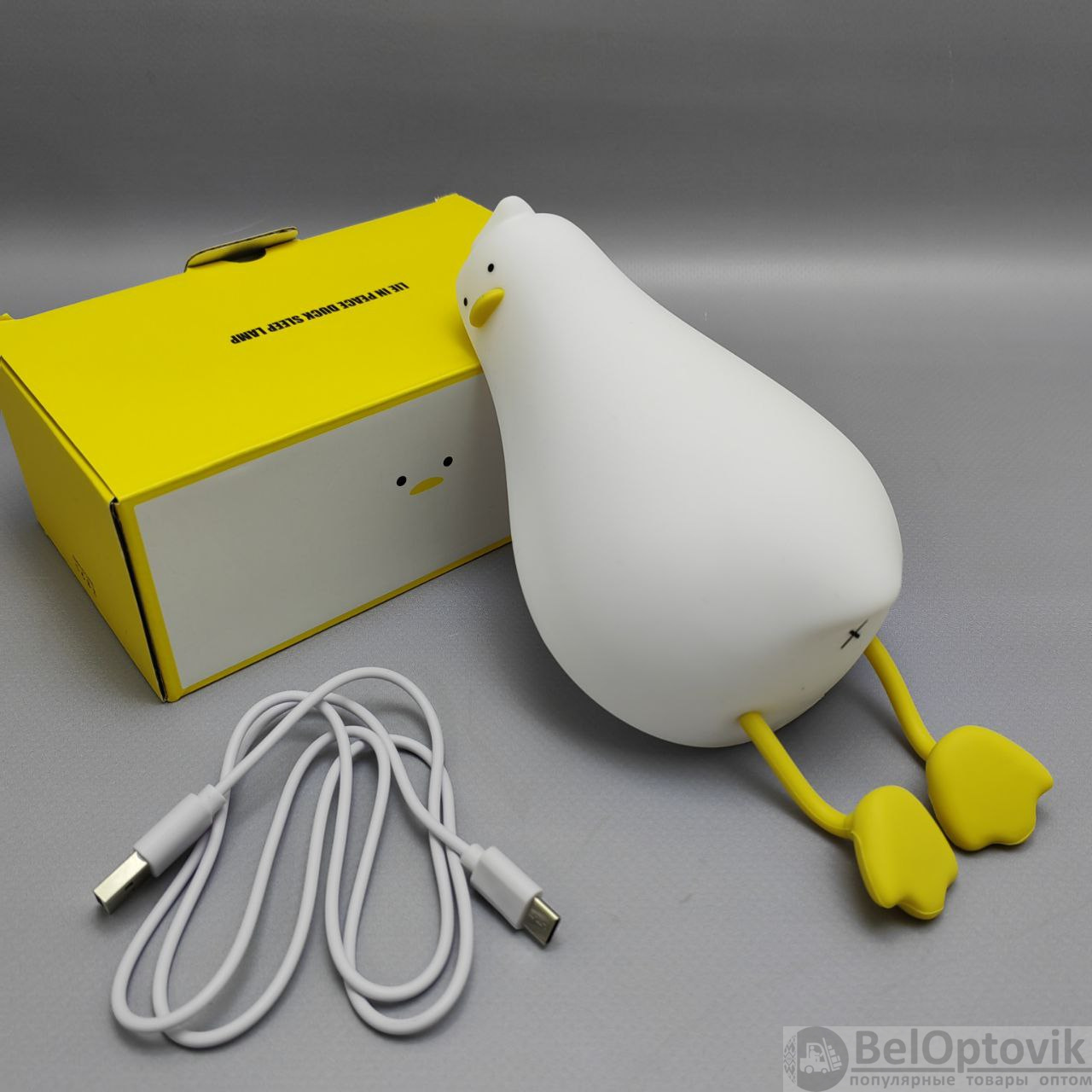 Светильник - ночник силиконовый Сонный Гусь Duck Sleep Lamp (USB, 3 режима,  таймер 30 мин) (арт: 13654) от 580 ₽ рублей оптом в Москве