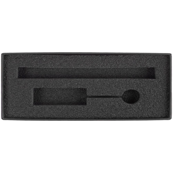 Коробка Notes с ложементом для ручки и флешки, черная, 17х7,3х2,5 см