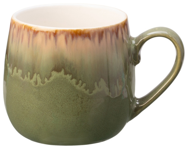 Кружка с вулканическим дизайном «Etna», Цвет зеленый оливковый