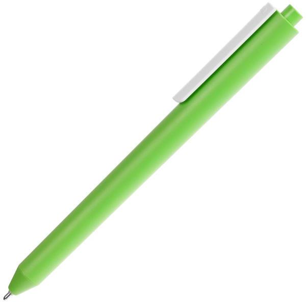 Ручка шариковая Pigra P03 Mat, светло-зеленая с белым, 14x1,1 см