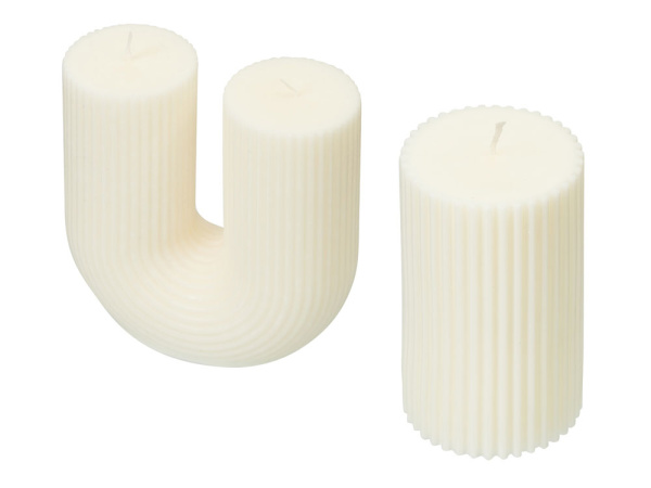 Набор свечей на подставке «Aris», Цвет белый, серый