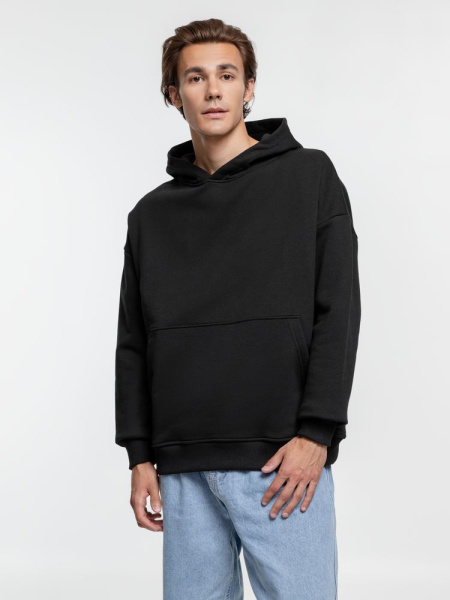 Худи оверсайз Kulonga Comfort Heavy, черное, XS/S