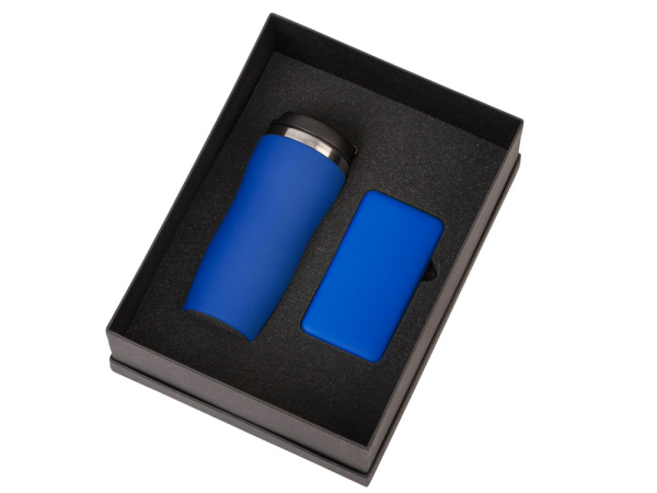 Подарочный набор "COLOR IT" c термокружкой и повербанком, Размер 10000 mAh, Цвет синий
