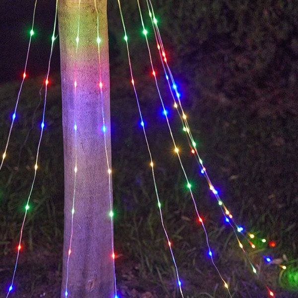 Гирлянда Елка разноцветная со звездой 2 метра / Атмосферная и праздничная