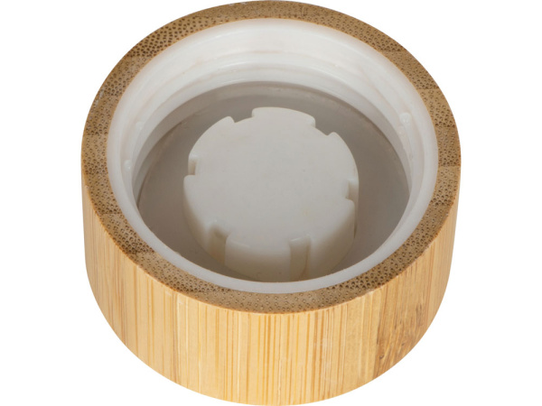 Бутылка из переработанного пластика rPET «Kato Bamboo» с бамбуковой крышкой, 500 мл, Цвет прозрачный
