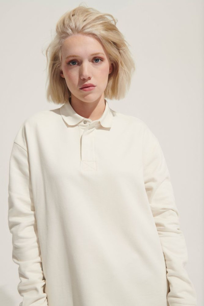 Рубашка поло оверсайз с длинным рукавом Heritage, темно-синяя, XS–5XL