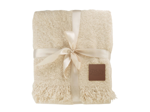 Плед акриловый «Mohair», Цвет бежевый