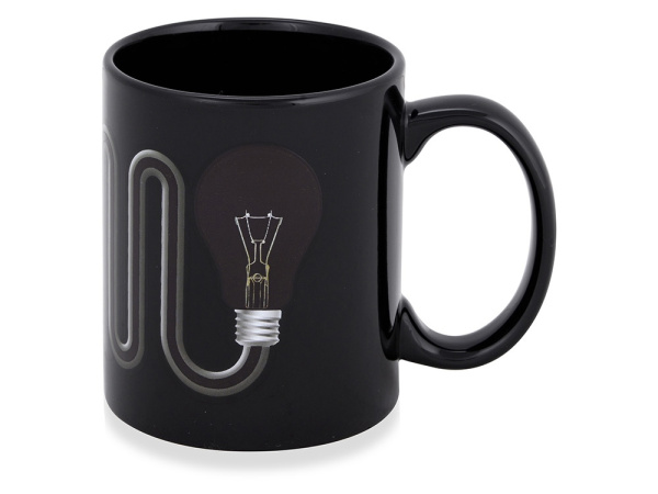 Кружка «Лампочка», Цвет черный/серый