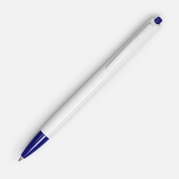 Ручка шариковая Tick, белая с синим, 14х1 см