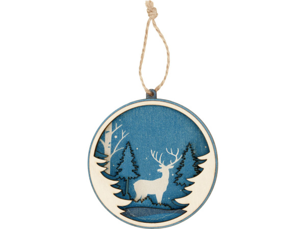 Подвеска «Рождественская встреча», Цвет натуральный, синий