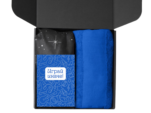 Подарочный набор «Re:y. Care» с полотенцем, солью для ванны и диффузором, Цвет синий