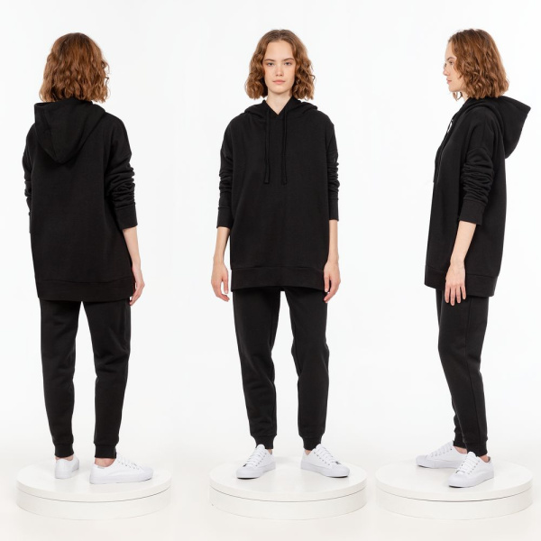 Худи унисекс H2, черное, XS–XXL