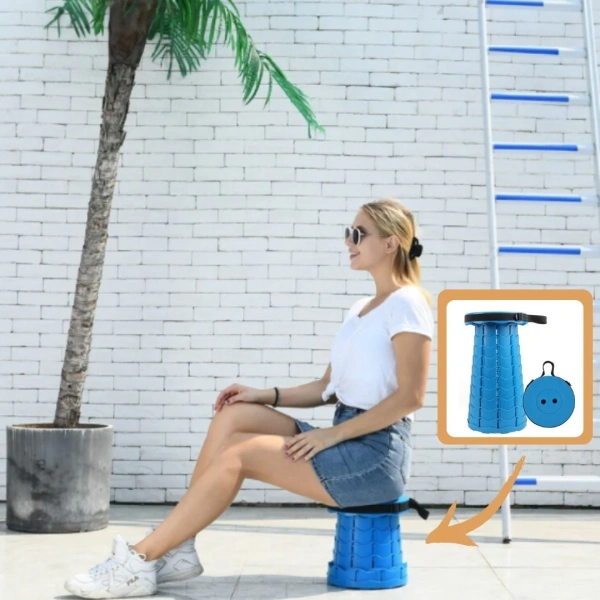 Туристический складной стул для туризма, синий / Легкий и компактный