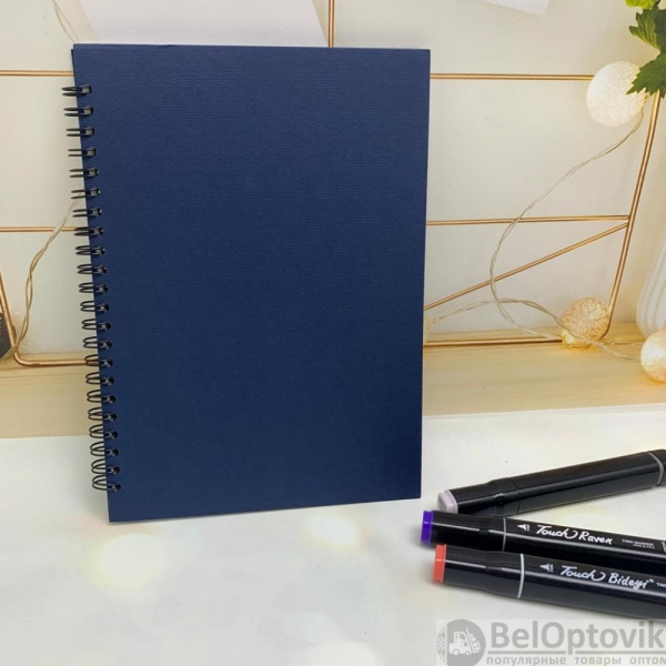 Скетчбук А5, 40 листов блокнот "Sketchbook" с плотными белыми листами для рисования (белая бумага, спираль)