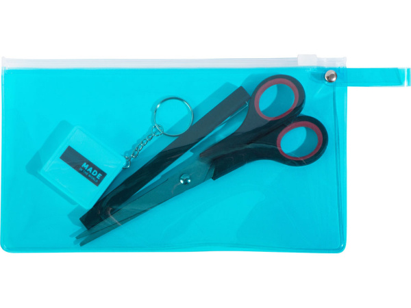 Пенал «Веста», Цвет голубой прозрачный/белый