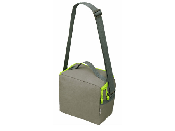 Изотермическая сумка-холодильник «Neo Classic» c контрастной молнией, Цвет серый/зеленое яблоко