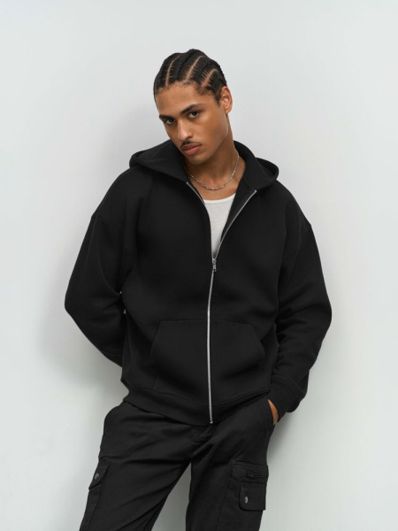 Толстовка унисекс на молнии Jelo, черная, XS–3XL
