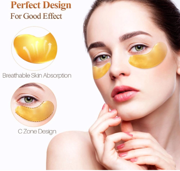 Гидрогелевые патчи для глаз Cubilose Nourlsh eye Mask crystal collagen gold с экстрактом золота, 30 