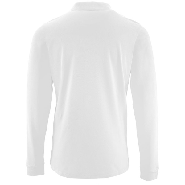 Рубашка поло мужская с длинным рукавом Perfect LSL Men, белая, S–3XL