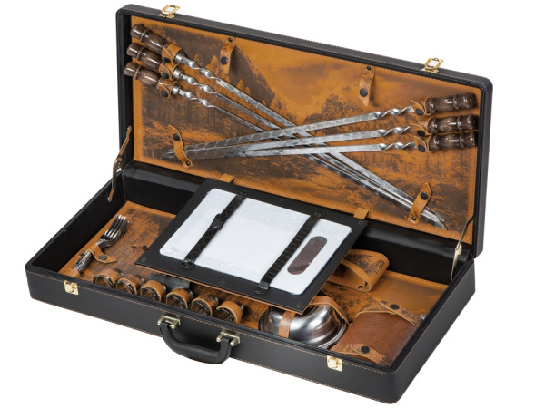 Набор «Подарочный», Цвет темно-коричневый/рыжий, серебристый