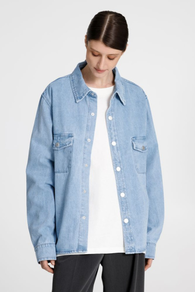 Куртка джинсовая O3, голубая, XS–4XL
