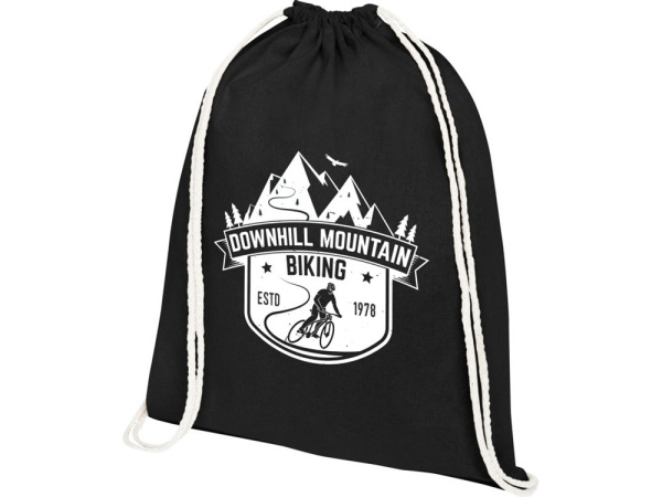 Рюкзак со шнурком «Tenes» из хлопка 140 г/м², Цвет черный