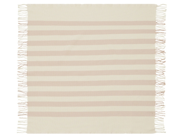 Плед «Reglet» из хлопка с бахромой, Цвет бежевый