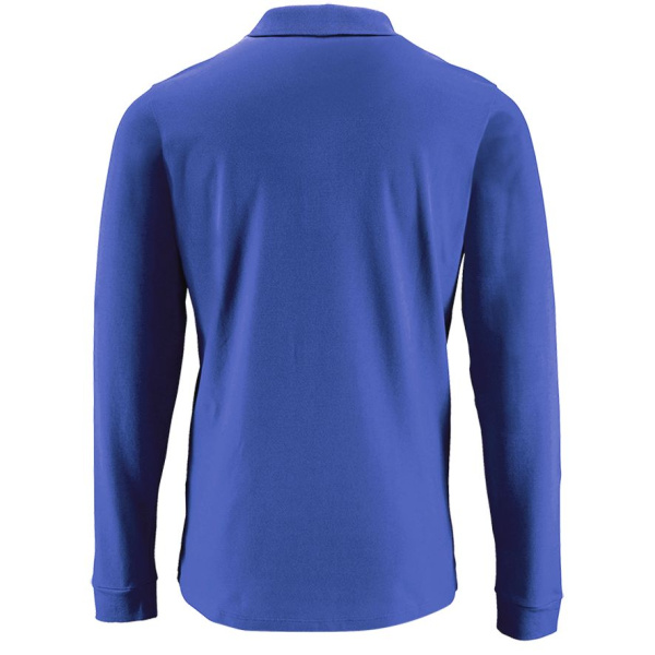 Рубашка поло мужская с длинным рукавом Perfect LSL Men, ярко-синяя, S–3XL