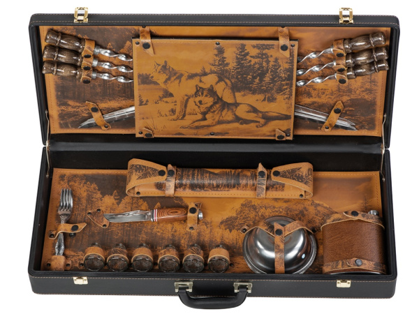 Набор «Подарочный», Цвет темно-коричневый/рыжий, серебристый