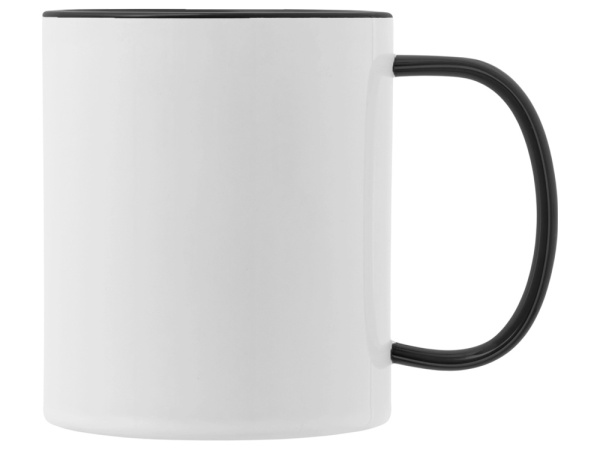 Керамическая кружка со стеклянной ручкой для сублимации «Charm», Цвет белый, черный