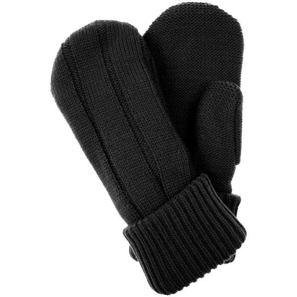 Варежки Knit Beat, черные, S/M, L/XL