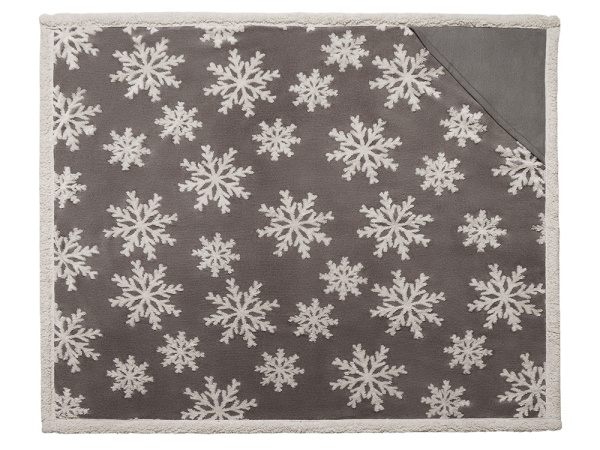 Плед Snowflake новогодний с капюшоном, Цвет серый