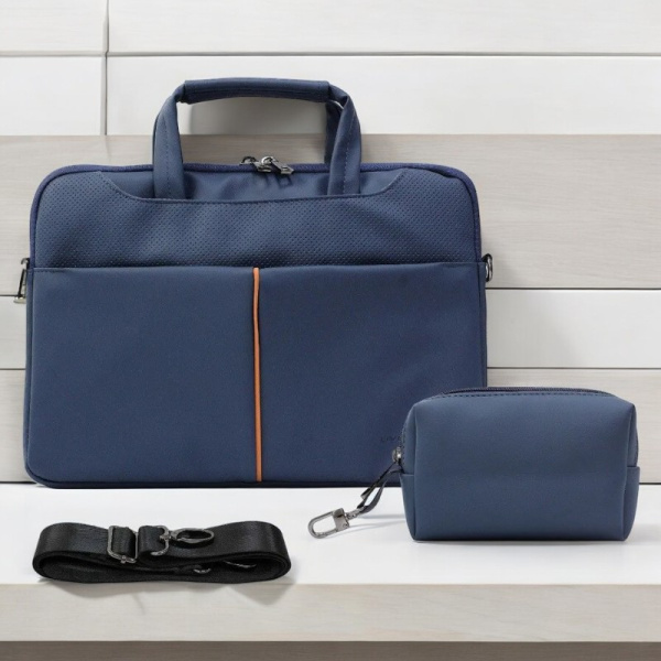 Сумка для ноутбука SDN05 15.6'' Синяя с дополнительной сумкой / Практичная и качественная