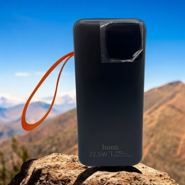 Внешний аккумулятор hoco J208, 80000 мАч, с быстрой зарядкой 22.5W QC 3.0, разъемы USB и USB-C, черный / Зарядка без границ для долгих путешествий