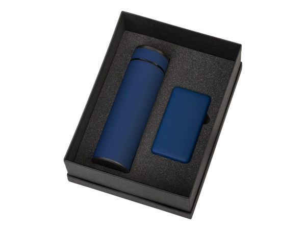 Подарочный набор "COLOR IT" c термосом и повербанком, Размер 10000 mAh, Цвет темно-синий