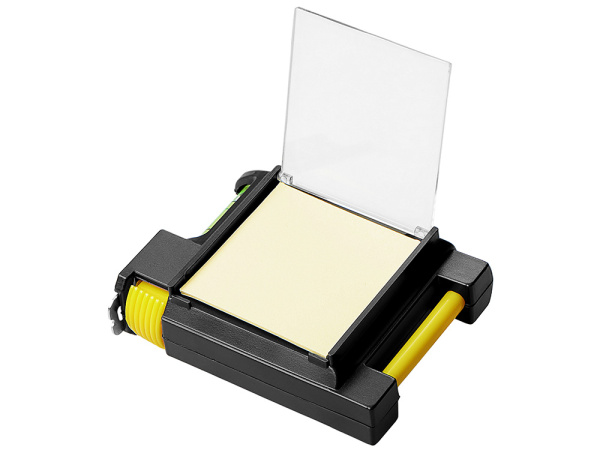 Рулетка на 2 м с уровнем и блоком для записей «Nerd», Цвет черный, желтый