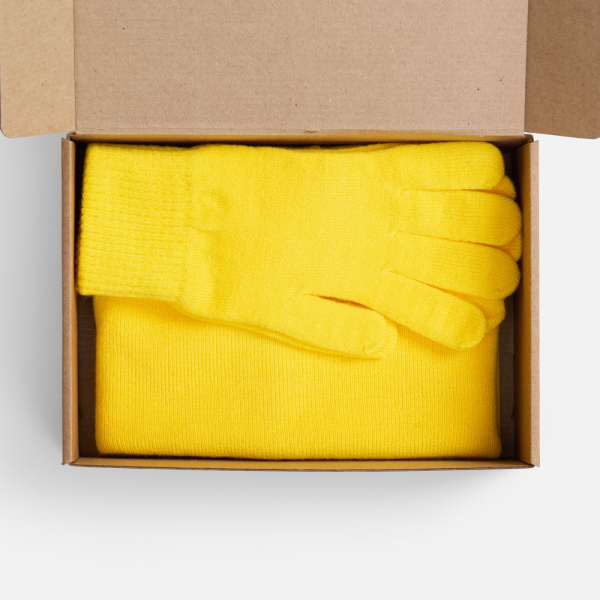 Набор Knit Warm, желтый, 24х16,5х7,6 см