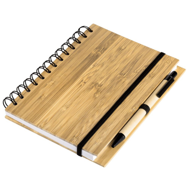 Блокнот на кольцах Bambook с шариковой ручкой, 18х14,5х1,9 см