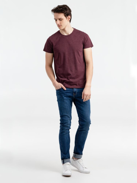Футболка мужская Regent Fit 150, бордовый меланж, XS–XXL