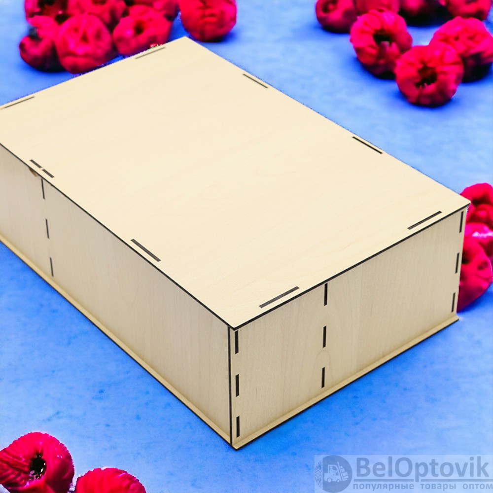 Подарочная коробка ламинированная с 3 отделениями из HDF 36,3*23,4*12,5 см