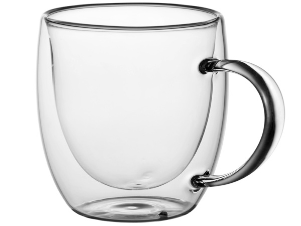 Кружка с двойными стенками на подставке с ложкой «Teatrio», Цвет прозрачный