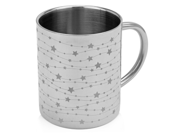 Стальная кружка с двойными стенками «Эри», Цвет серебристый глянцевый