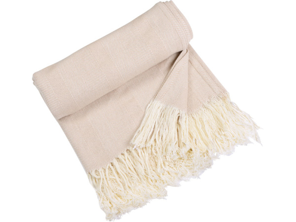 Плед «Hild» из натурального хлопка, Цвет бежевый