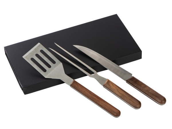 Набор для барбекю из ореха «Flank», Цвет коричневый, серебристый
