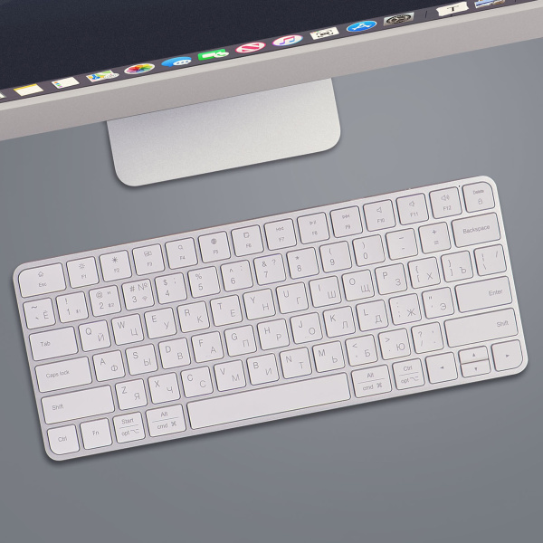 Беспроводная клавиатура Air Keyboard для MAC, Windows, 500 мАч, алюминий, Цвет белый